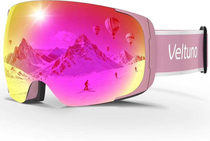 Veltuno Ski Goggles for Men Women Adult & Youth, OTG Snowboard Goggles Anti Fog, Snow Goggles UV Protection Wide Vision - Image 1